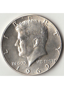 1969 Stati Uniti mezzo dollaro in argento Kennedy Q/Fdc